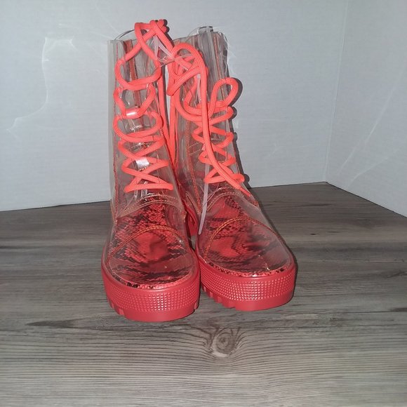 Cape Robbin Shoes New Cape Robbin Clear Orange Boots Size 6 Poshmark
